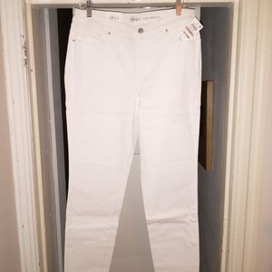 Style & Co Skinny Leg Curvy Fit White 12 Long NWT